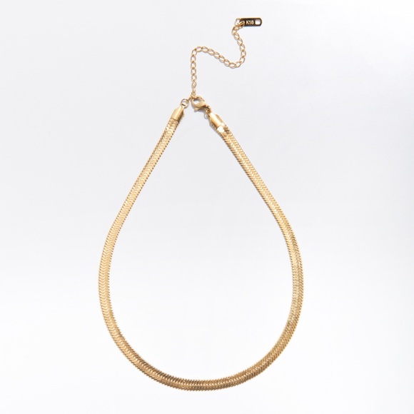 18K Gold Plated 3mm Herringbone Chain Necklace*Snake Chain*Sleek Minimalist - Picture 8 of 12